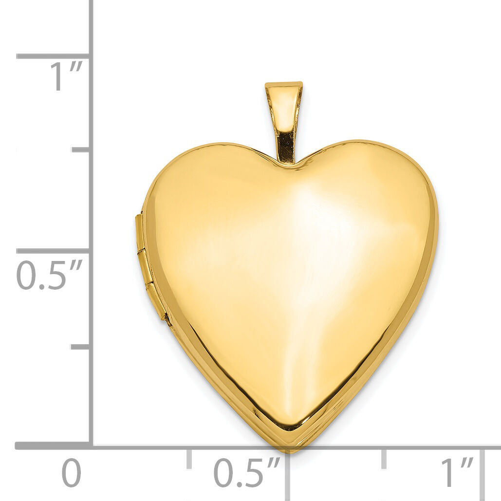 14K 20mm Plain Polished Heart Locket-XL588