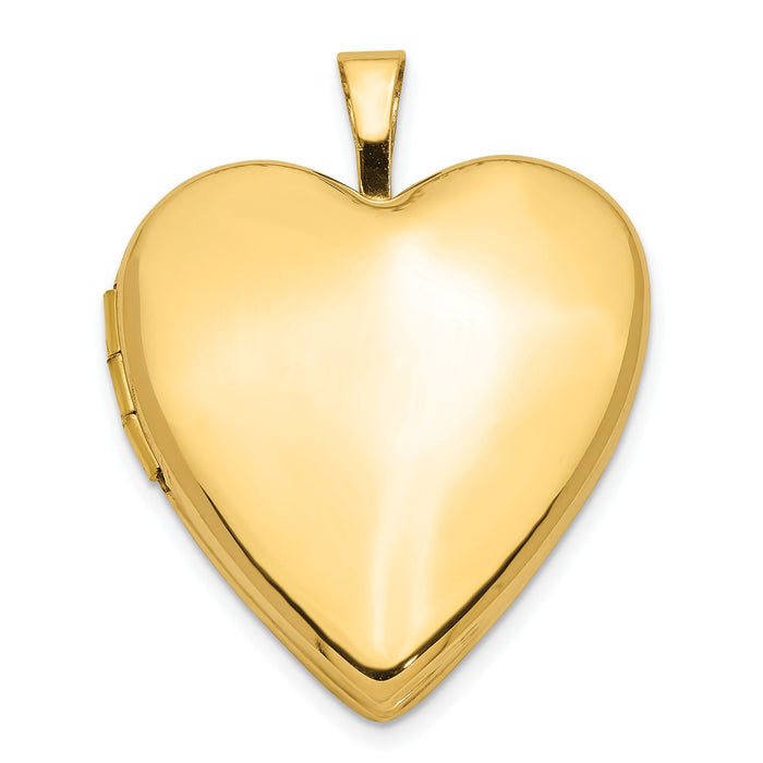 14K 20mm Plain Polished Heart Locket-XL588