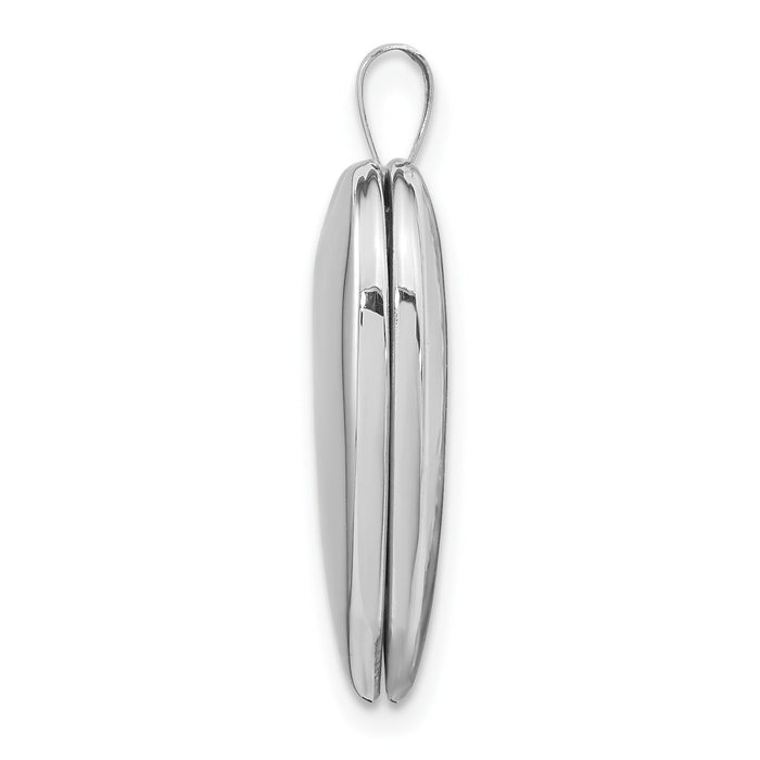 14K 20mm White Gold Plain Polished Heart Locket-XL589