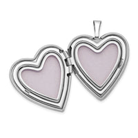 14K 20mm White Gold Plain Polished Heart Locket-XL589
