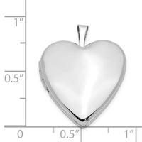 14K 20mm White Gold Plain Polished Heart Locket-XL589