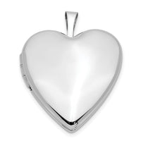 14K 20mm White Gold Plain Polished Heart Locket-XL589