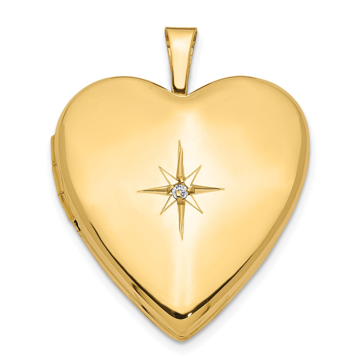 14K 20mm Diamond Heart Locket-XL590