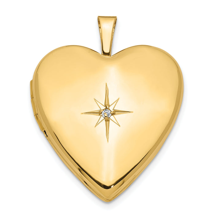 14K 20mm Diamond Heart Locket-XL590