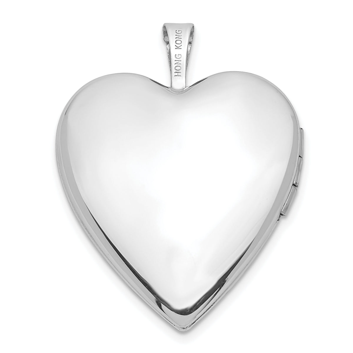 14K 20mm White Gold Diamond Heart Locket-XL591