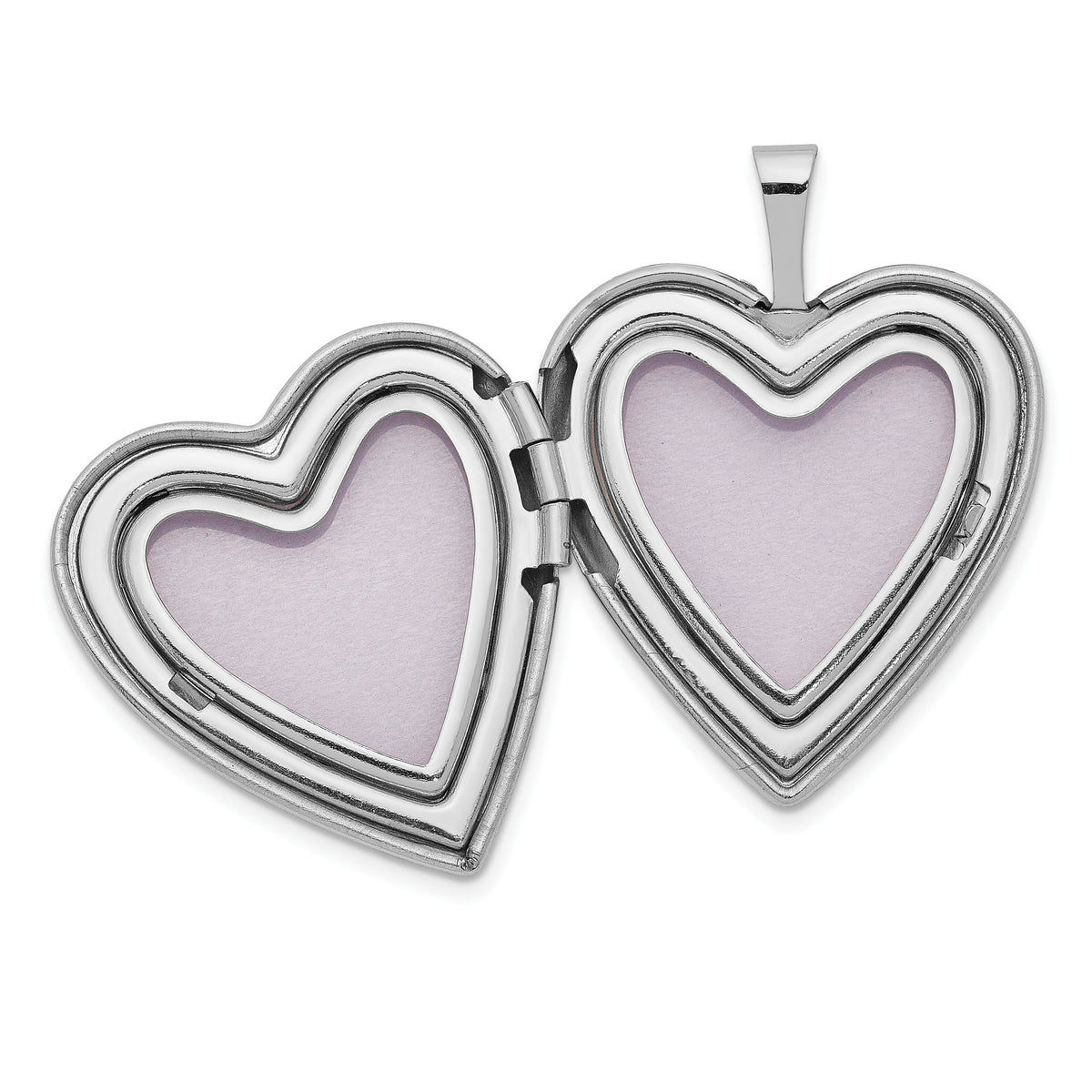 14K 20mm White Gold Diamond Heart Locket-XL591