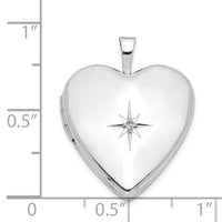 14K 20mm White Gold Diamond Heart Locket-XL591
