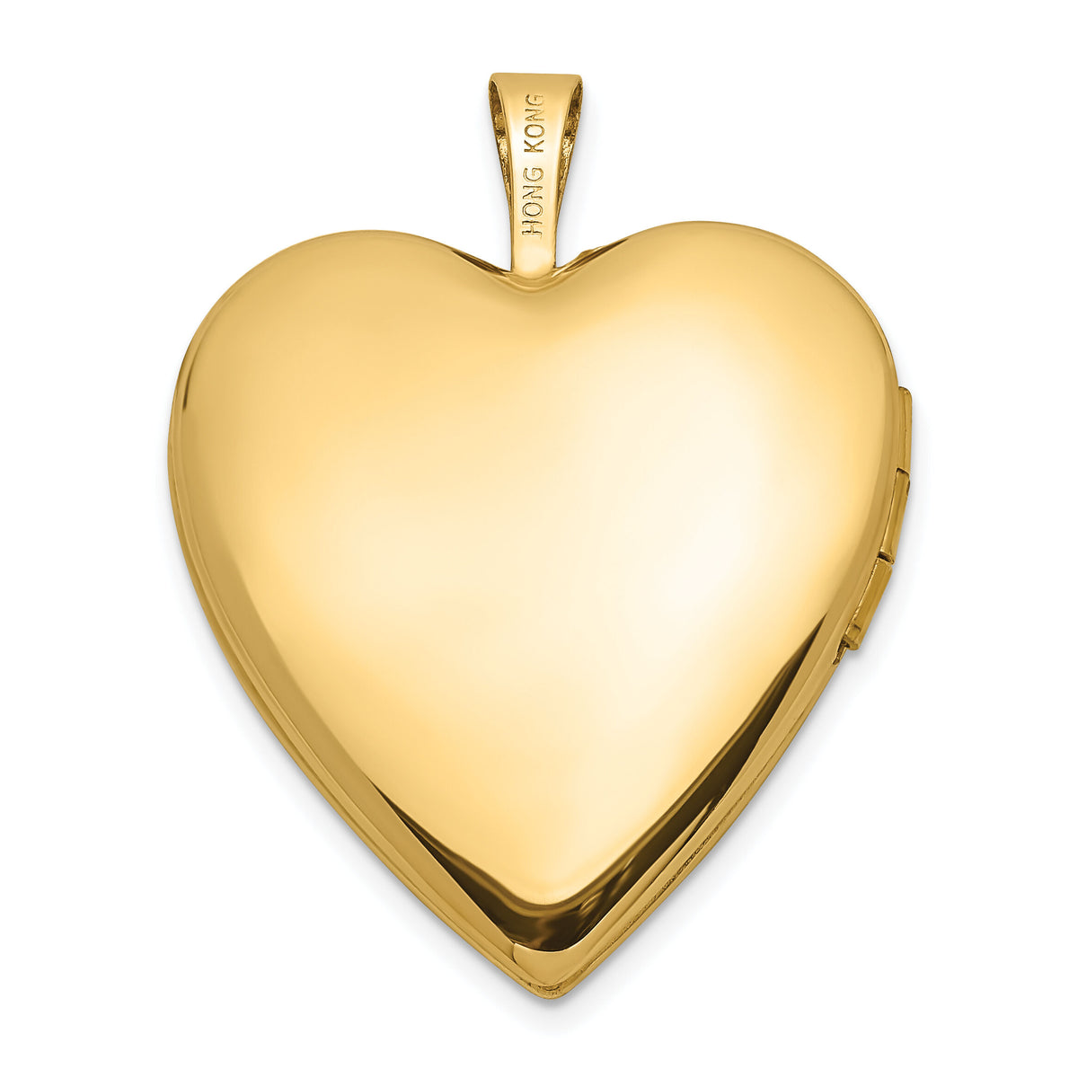 14K 20mm Diamond Polished and Satin Heart Locket-XL594