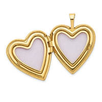 14K 20mm Diamond Polished and Satin Heart Locket-XL594
