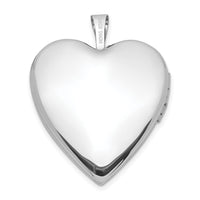 14K 20mm White Gold Diamond Polished and Satin Heart Locket-XL595
