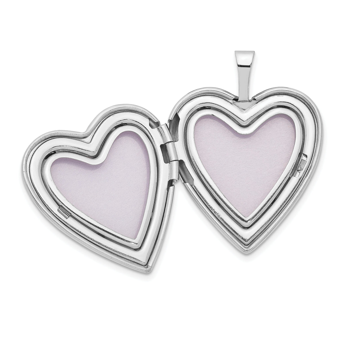 14K 20mm White Gold Diamond Polished and Satin Heart Locket-XL595