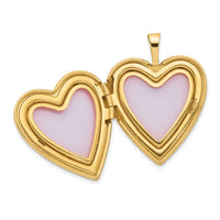 14K 20mm Diamond Side Swirl Edge Heart Locket-XL596