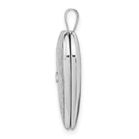 14K White Gold Diamond Side Swirl Edge 20mm Heart Locket-XL597