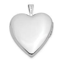 14K White Gold Diamond Side Swirl Edge 20mm Heart Locket-XL597