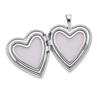 14K White Gold Diamond Side Swirl Edge 20mm Heart Locket-XL597