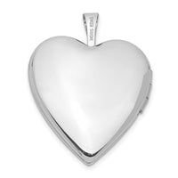 14K 20mm White Gold Flower Vine Border Heart Locket-XL599