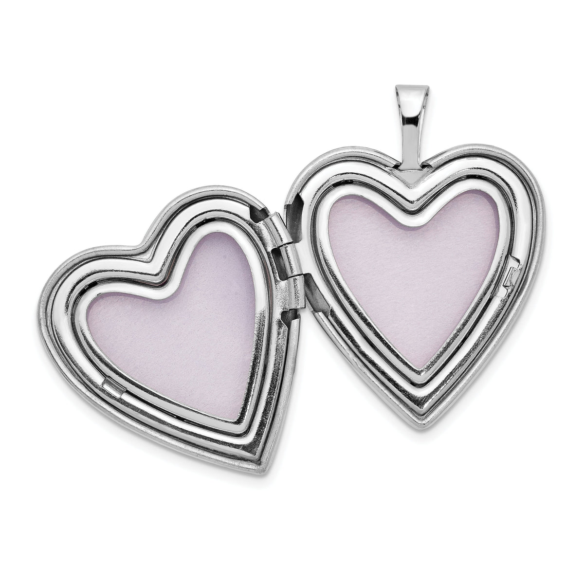 14K 20mm White Gold Flower Vine Border Heart Locket-XL599