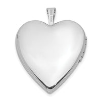 14K 20mm White Gold Enamel Rose I LOVE YOU Heart Locket-XL603