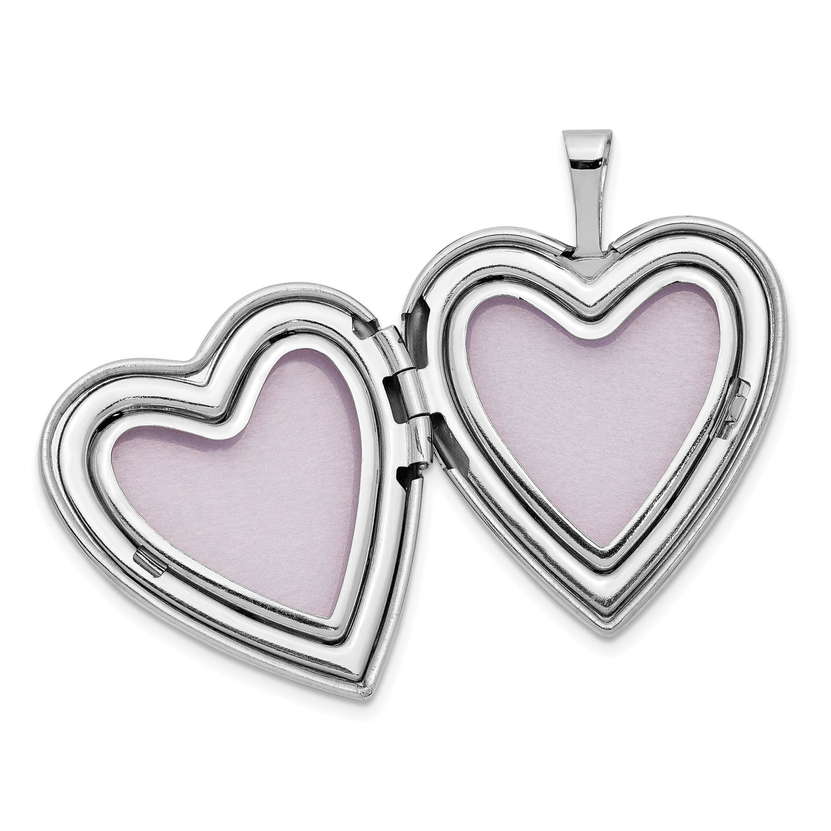 14K 20mm White Gold Enamel Rose I LOVE YOU Heart Locket-XL603