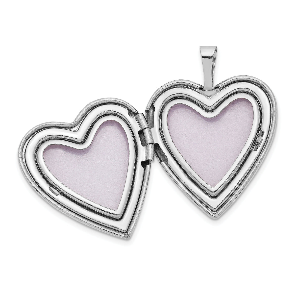 14K 20mm White Gold MOM w/Hearts Heart Locket-XL611