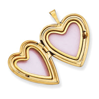 14ky 20mm Enameled Floral MOM Heart Locket-XL612
