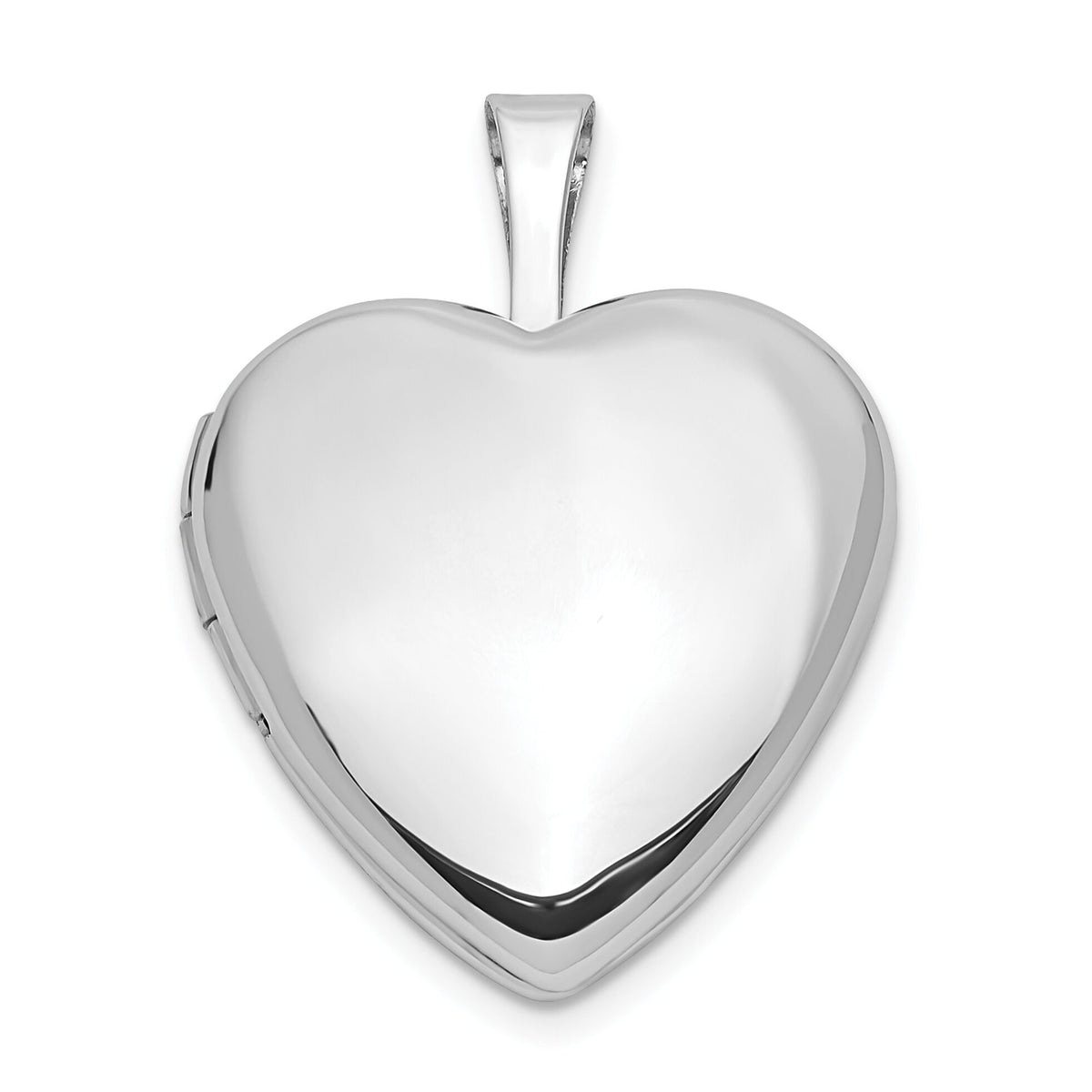 14k White Gold 16mm Heart Locket-XL787
