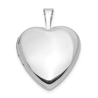 14k White Gold 16mm Heart Locket-XL787