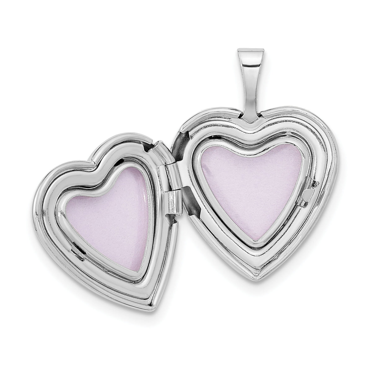 14k White Gold 16mm Heart Locket-XL787