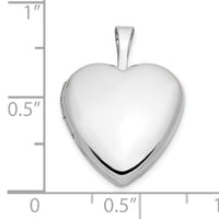 14k White Gold 16mm Heart Locket-XL787