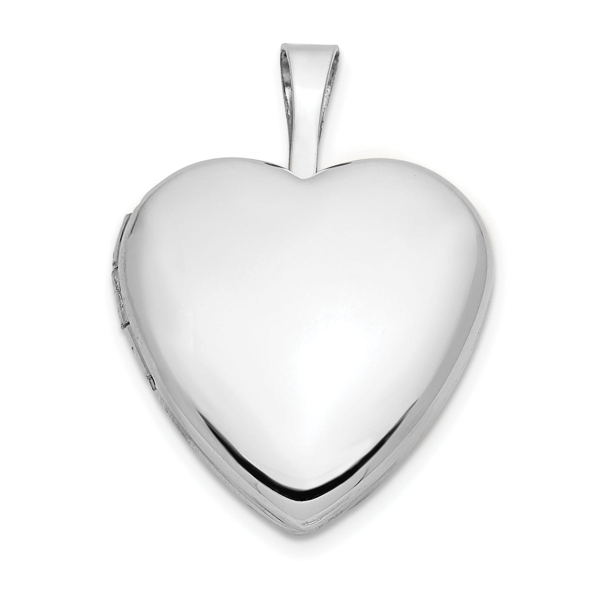 14k White Gold 16mm Heart Locket-XL787