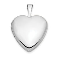14k White Gold 16mm Heart Locket-XL787