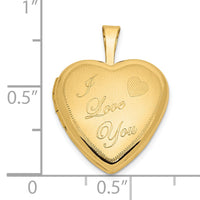 14k 16mm Polished & Satin I LOVE YOU Heart Locket-XL788