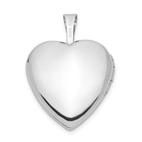 14k White Gold 16mm Satin I LOVE YOU Heart Locket-XL789