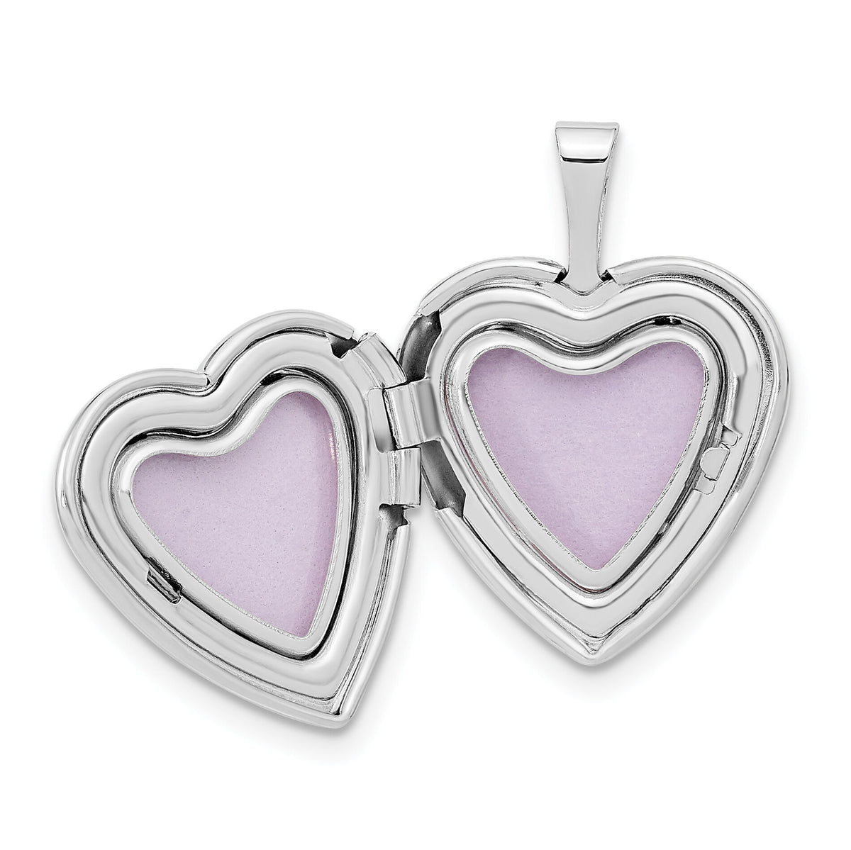 14k White Gold 16mm Satin I LOVE YOU Heart Locket-XL789