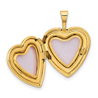 14ky 16mm Leaf and Scroll Heart Locket-XL790