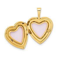 14k 16mm with .01ct. Diamond Star Heart Locket-XL792