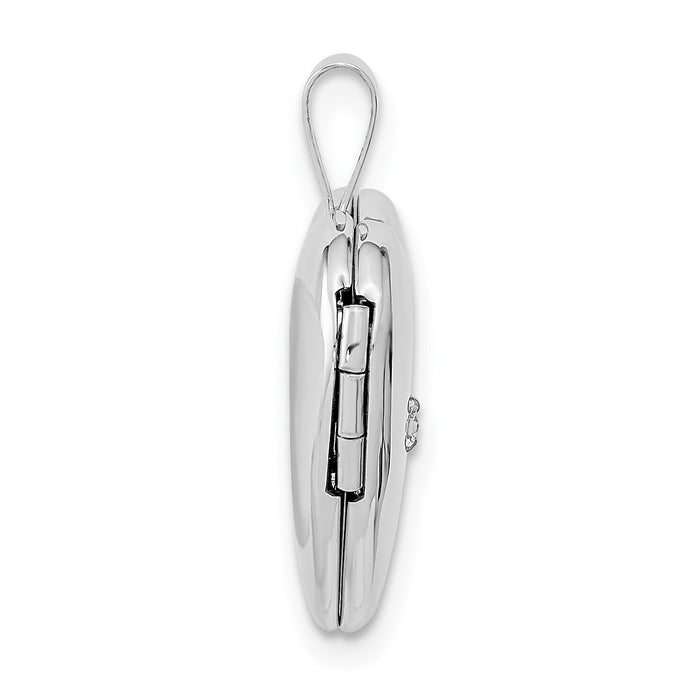 14k White Gold 16mm .01ct. Diamond Heart Locket-XL793