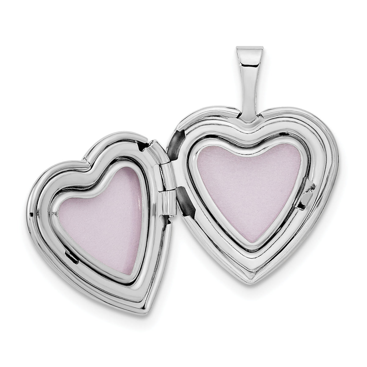 14k White Gold 16mm .01ct. Diamond Heart Locket-XL793