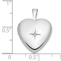 14k White Gold 16mm .01ct. Diamond Heart Locket-XL793