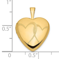 14ky 16mm Double Hearts Locket-XL794