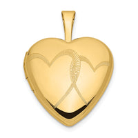 14ky 16mm Double Hearts Locket-XL794
