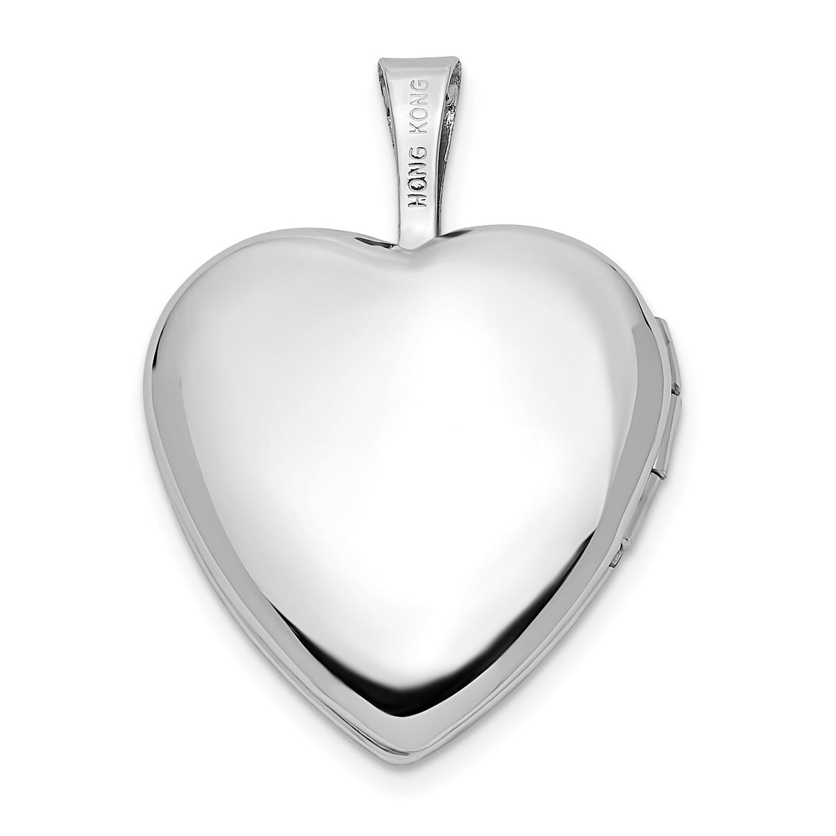 14k White Gold 16mm Double Hearts Locket-XL795