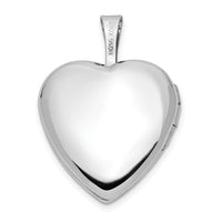 14k White Gold 16mm Double Hearts Locket-XL795