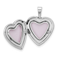 14k White Gold 16mm Double Hearts Locket-XL795