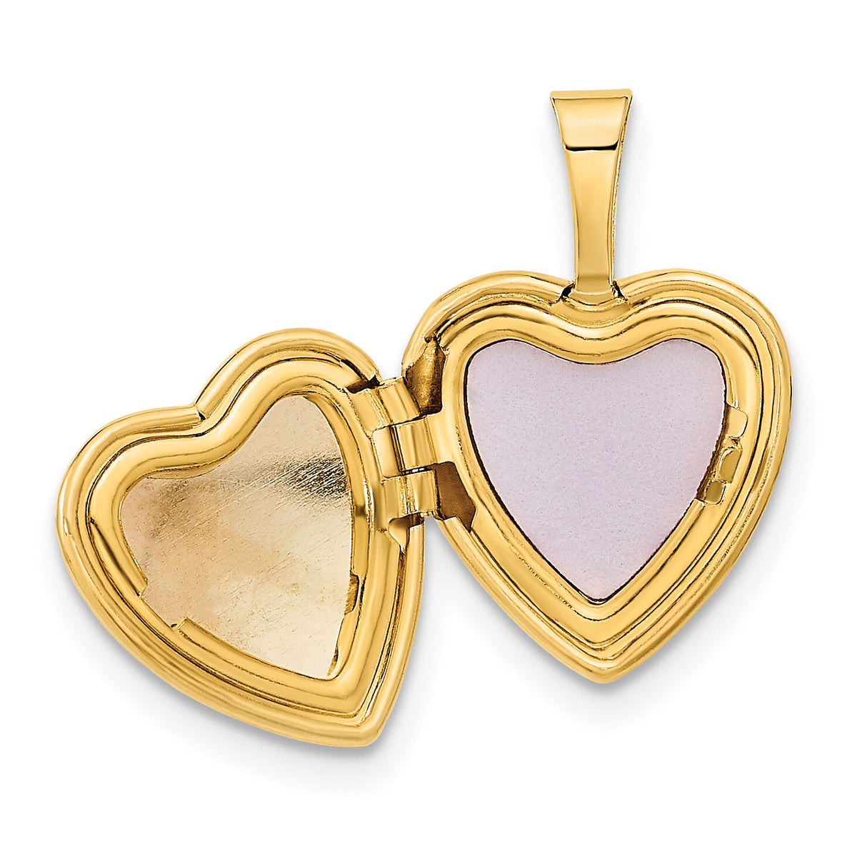 14k 12mm Satin with Enamel Rose Heart Locket-XL798