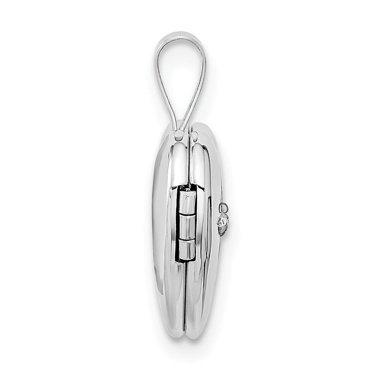 14k White Gold 12mm .01ct. Diamond Heart Locket-XL801