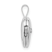 14k White Gold 12mm .01ct. Diamond Heart Locket-XL801