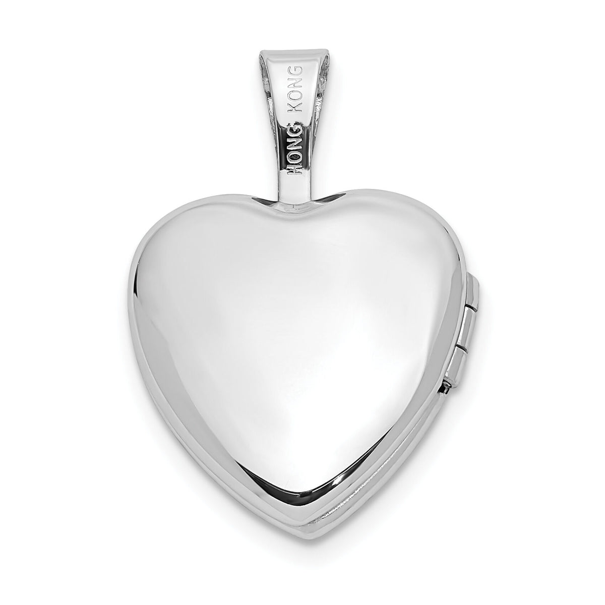 14k White Gold 12mm .01ct. Diamond Heart Locket-XL801