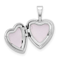 14k White Gold 12mm .01ct. Diamond Heart Locket-XL801