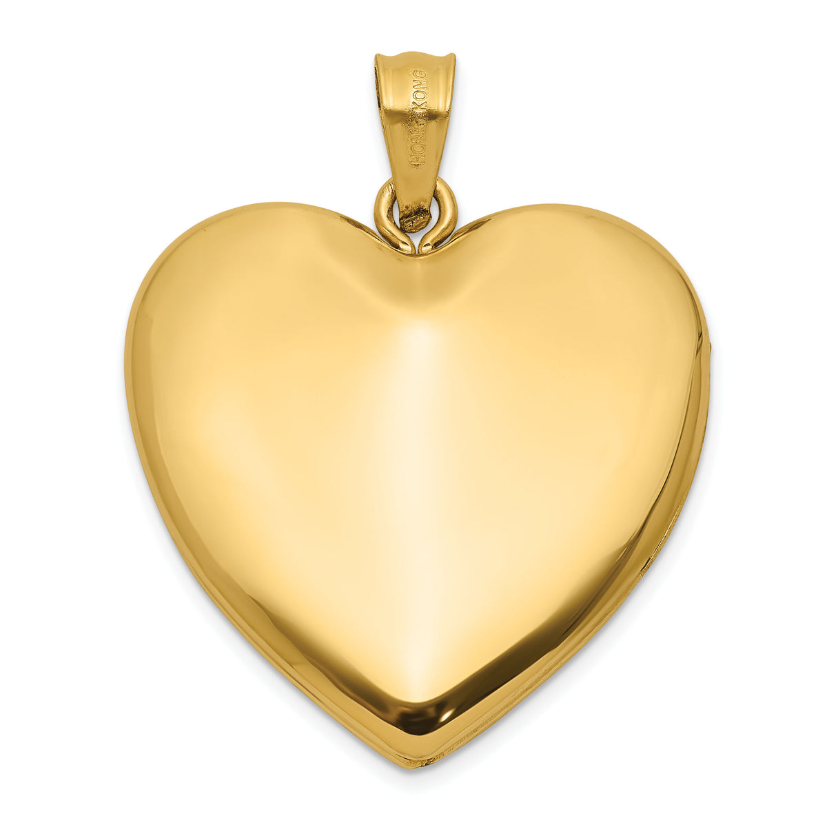 14K 24mm Satin and Polished Diamond Heart Locket-XL845